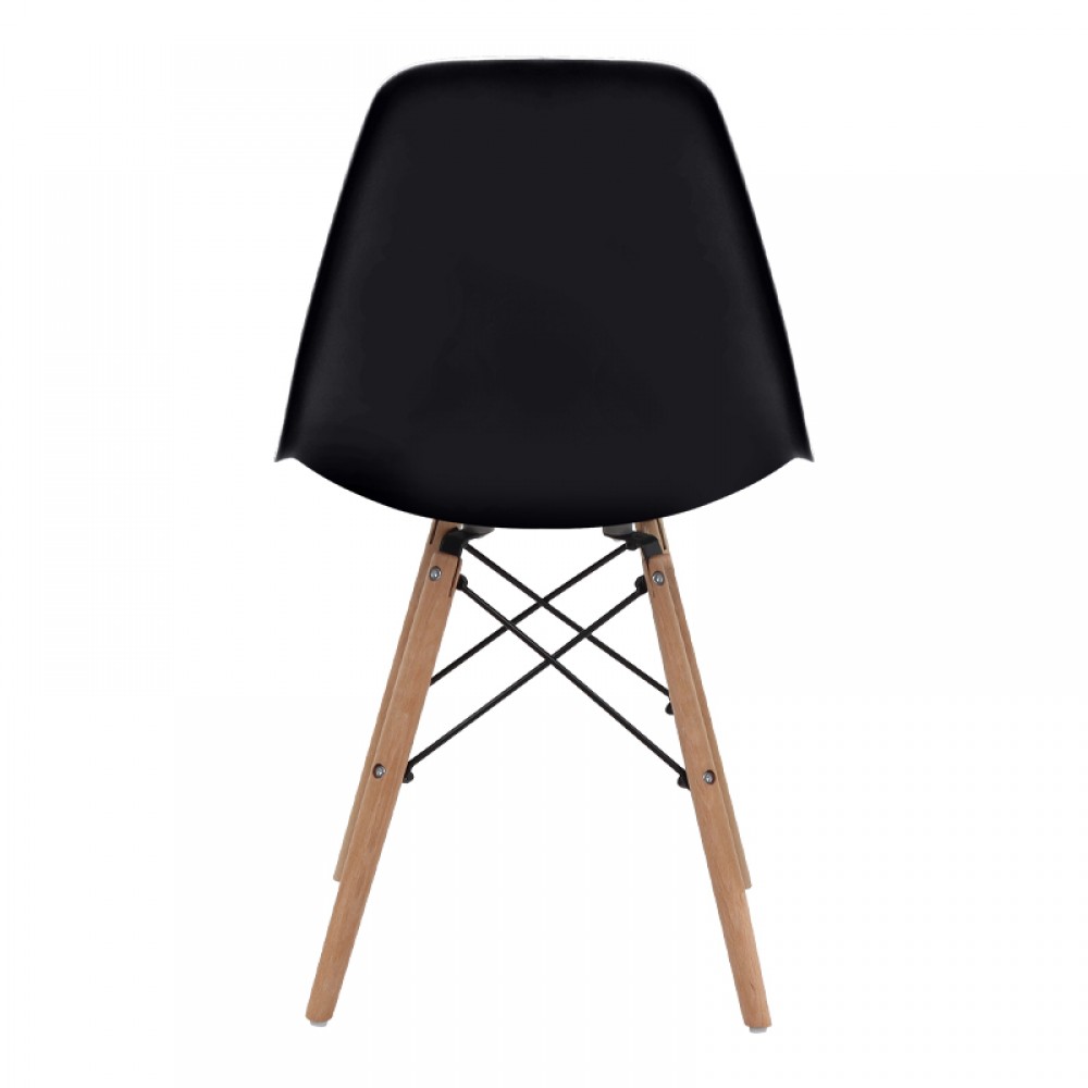 Καρέκλα τραπεζαρίας Nova Megapap PP μαύρο - ξύλινο φυσικό πόδι 46x51x80εκ.