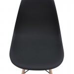 Καρέκλα τραπεζαρίας Nova Megapap PP μαύρο - ξύλινο φυσικό πόδι 46x51x80εκ.