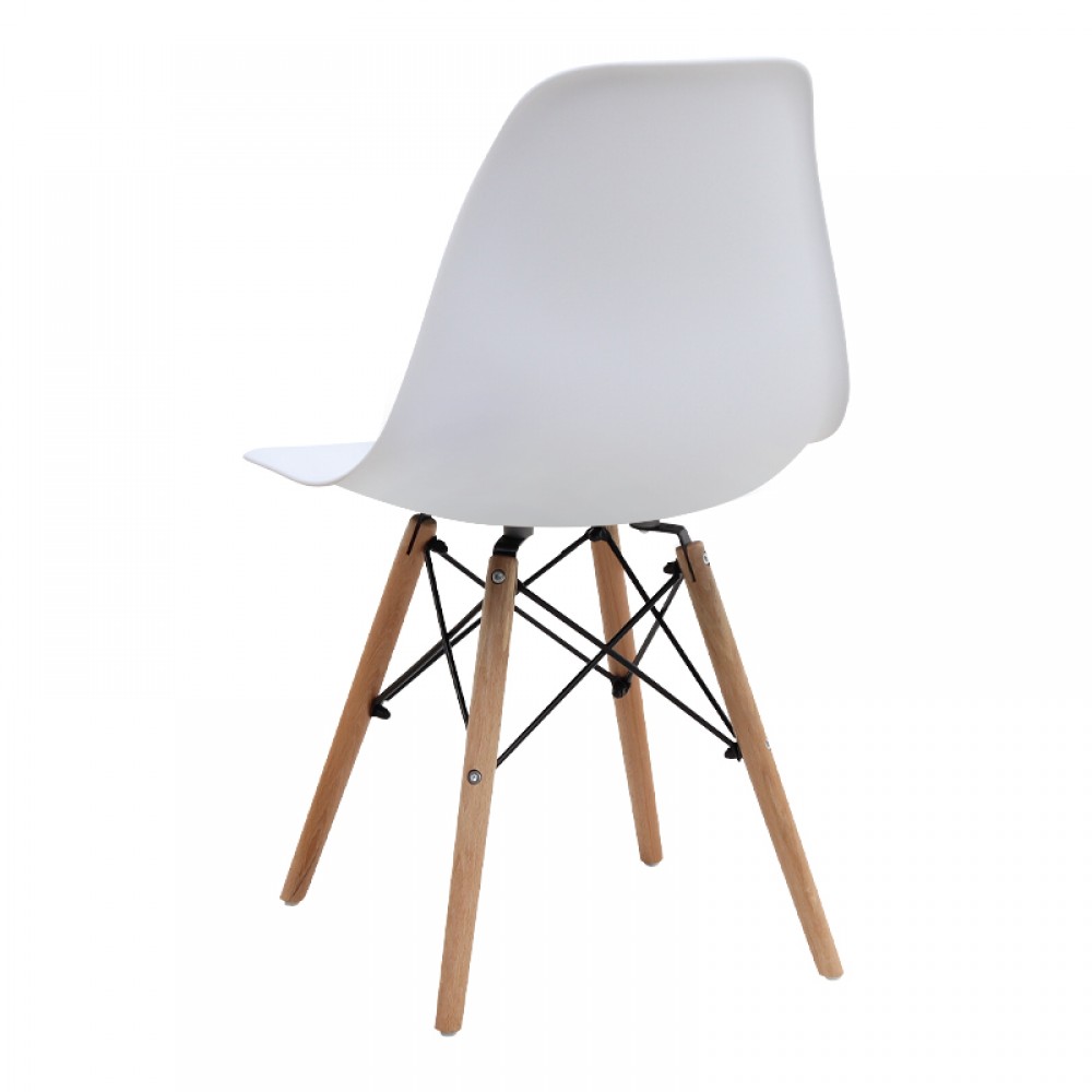 Καρέκλα τραπεζαρίας Nova Megapap PP λευκό - ξύλινο φυσικό πόδι 46x51x80εκ.