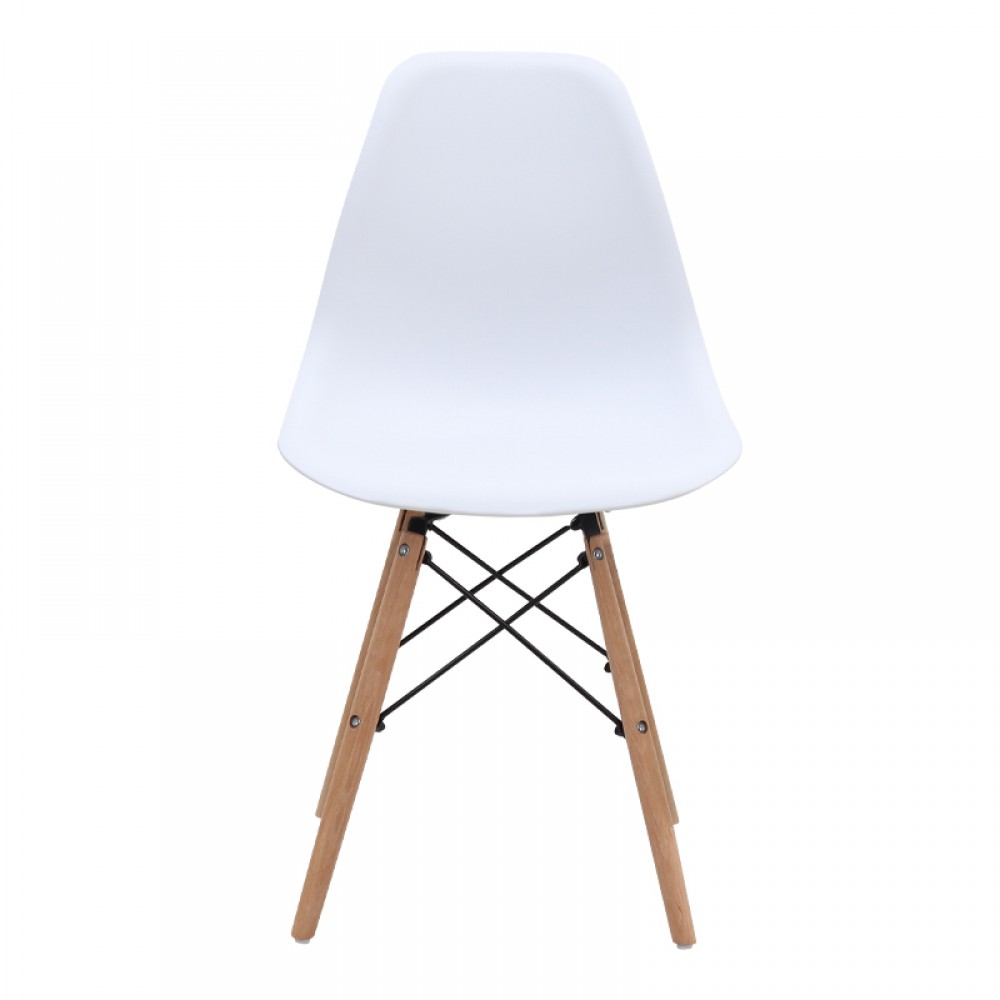 Καρέκλα τραπεζαρίας Nova Megapap PP λευκό - ξύλινο φυσικό πόδι 46x51x80εκ.