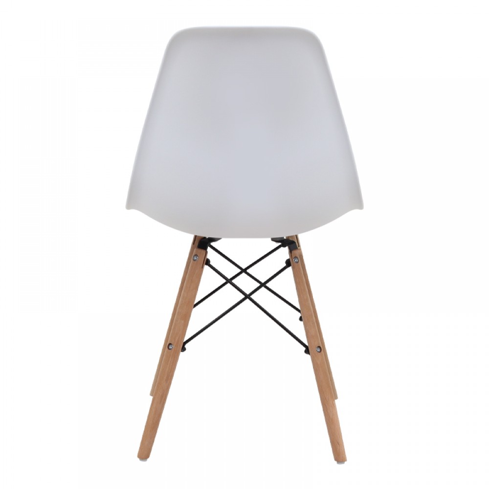 Καρέκλα τραπεζαρίας Nova Megapap PP λευκό - ξύλινο φυσικό πόδι 46x51x80εκ.