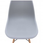 Καρέκλα τραπεζαρίας Nova Megapap PP γκρι - ξύλινο φυσικό πόδι 46x51x80εκ.