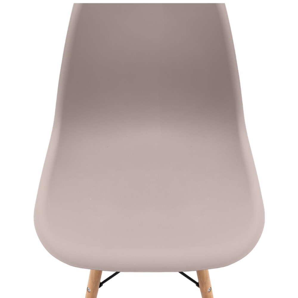 Καρέκλα τραπεζαρίας Nova Megapap PP cappuccino - ξύλινο φυσικό πόδι 46x51x80εκ.