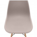 Καρέκλα τραπεζαρίας Nova Megapap PP cappuccino - ξύλινο φυσικό πόδι 46x51x80εκ.