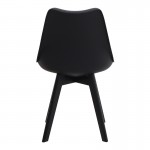 Καρέκλα τραπεζαρίας Viva Megapap PP - PU μαύρο - ξύλινο μαύρο πόδι 48,5x54x80εκ.
