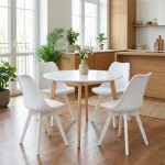 Καρέκλα τραπεζαρίας Viva Megapap PP - PU λευκό - ξύλινο λευκό πόδι 48,5x54x80εκ.