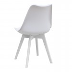 Καρέκλα τραπεζαρίας Viva Megapap PP - PU λευκό - ξύλινο λευκό πόδι 48,5x54x80εκ.