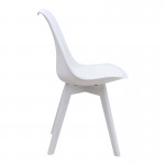 Καρέκλα τραπεζαρίας Viva Megapap PP - PU λευκό - ξύλινο λευκό πόδι 48,5x54x80εκ.