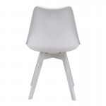 Καρέκλα τραπεζαρίας Viva Megapap PP - PU λευκό - ξύλινο λευκό πόδι 48,5x54x80εκ.