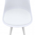 Καρέκλα τραπεζαρίας Viva Megapap PP - PU λευκό - ξύλινο λευκό πόδι 48,5x54x80εκ.