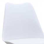 Καρέκλα τραπεζαρίας Viva Megapap PP - PU λευκό - ξύλινο λευκό πόδι 48,5x54x80εκ.