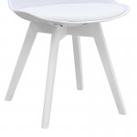 Καρέκλα τραπεζαρίας Viva Megapap PP - PU λευκό - ξύλινο λευκό πόδι 48,5x54x80εκ.