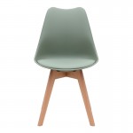 Καρέκλα τραπεζαρίας Viva Megapap PP - PU φυστικί - ξύλινο φυσικό πόδι 48,5x54x80εκ.