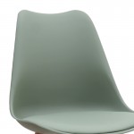 Καρέκλα τραπεζαρίας Viva Megapap PP - PU φυστικί - ξύλινο φυσικό πόδι 48,5x54x80εκ.