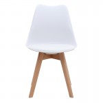 Καρέκλα τραπεζαρίας Viva Megapap PP - PU λευκό - ξύλινο φυσικό πόδι 48,5x54x80εκ.