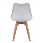 Καρέκλα τραπεζαρίας Viva Megapap PP - PU λευκό - ξύλινο φυσικό πόδι 48,5x54x80εκ.