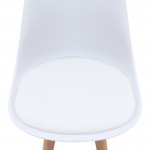 Καρέκλα τραπεζαρίας Viva Megapap PP - PU λευκό - ξύλινο φυσικό πόδι 48,5x54x80εκ.