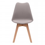 Καρέκλα τραπεζαρίας Viva Megapap PP - PU cappuccino - ξύλινο φυσικό πόδι 48,5x54x80εκ.