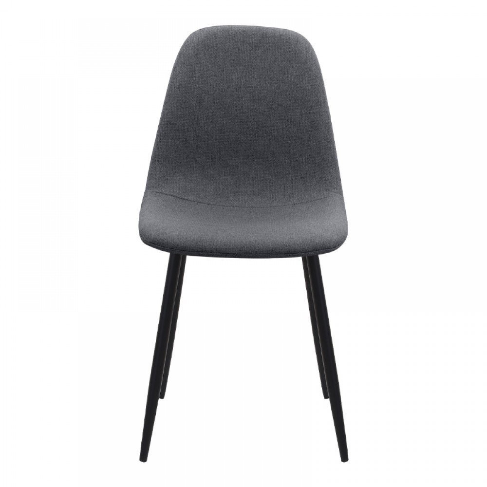 Καρέκλα τραπεζαρίας Iris Megapap γκρι ύφασμα - μεταλλικό μαύρο πόδι 43x50x85εκ.