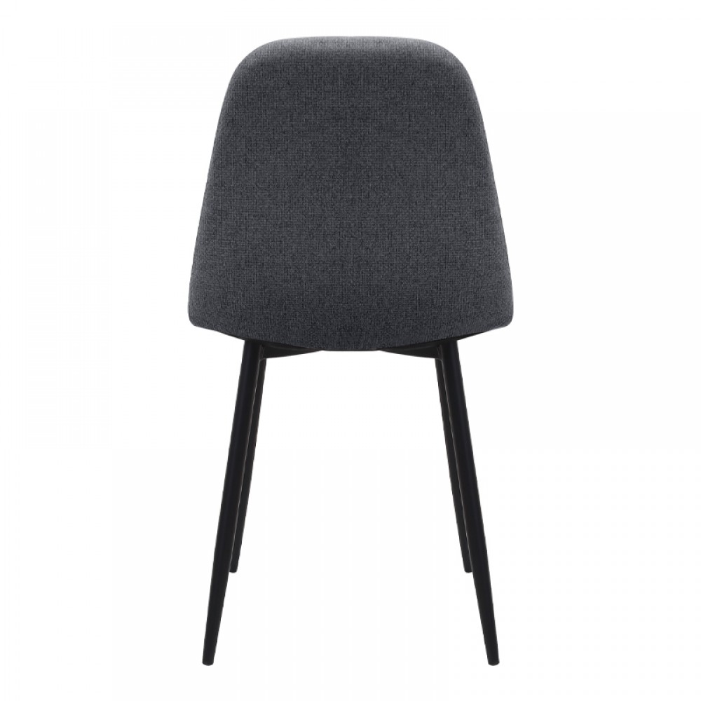Καρέκλα τραπεζαρίας Iris Megapap γκρι ύφασμα - μεταλλικό μαύρο πόδι 43x50x85εκ.