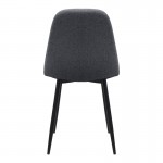 Καρέκλα τραπεζαρίας Iris Megapap γκρι ύφασμα - μεταλλικό μαύρο πόδι 43x50x85εκ.