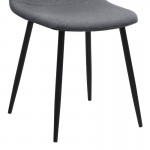 Καρέκλα τραπεζαρίας Iris Megapap γκρι ύφασμα - μεταλλικό μαύρο πόδι 43x50x85εκ.