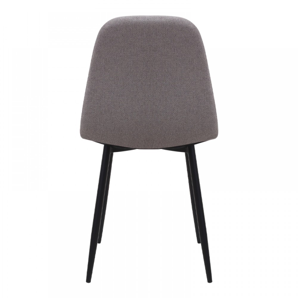 Καρέκλα τραπεζαρίας Iris Megapap μπεζ ύφασμα - μεταλλικό μαύρο πόδι 43x50x85εκ.