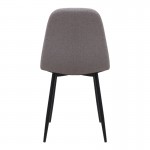 Καρέκλα τραπεζαρίας Iris Megapap μπεζ ύφασμα - μεταλλικό μαύρο πόδι 43x50x85εκ.