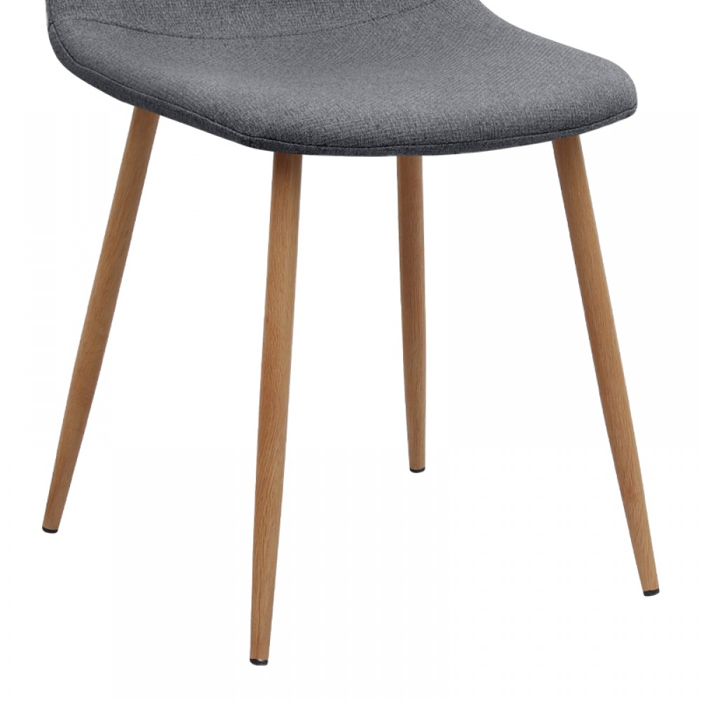 Καρέκλα τραπεζαρίας Iris Megapap γκρι ύφασμα - μεταλλικό φυσικό πόδι 43x50x85εκ.