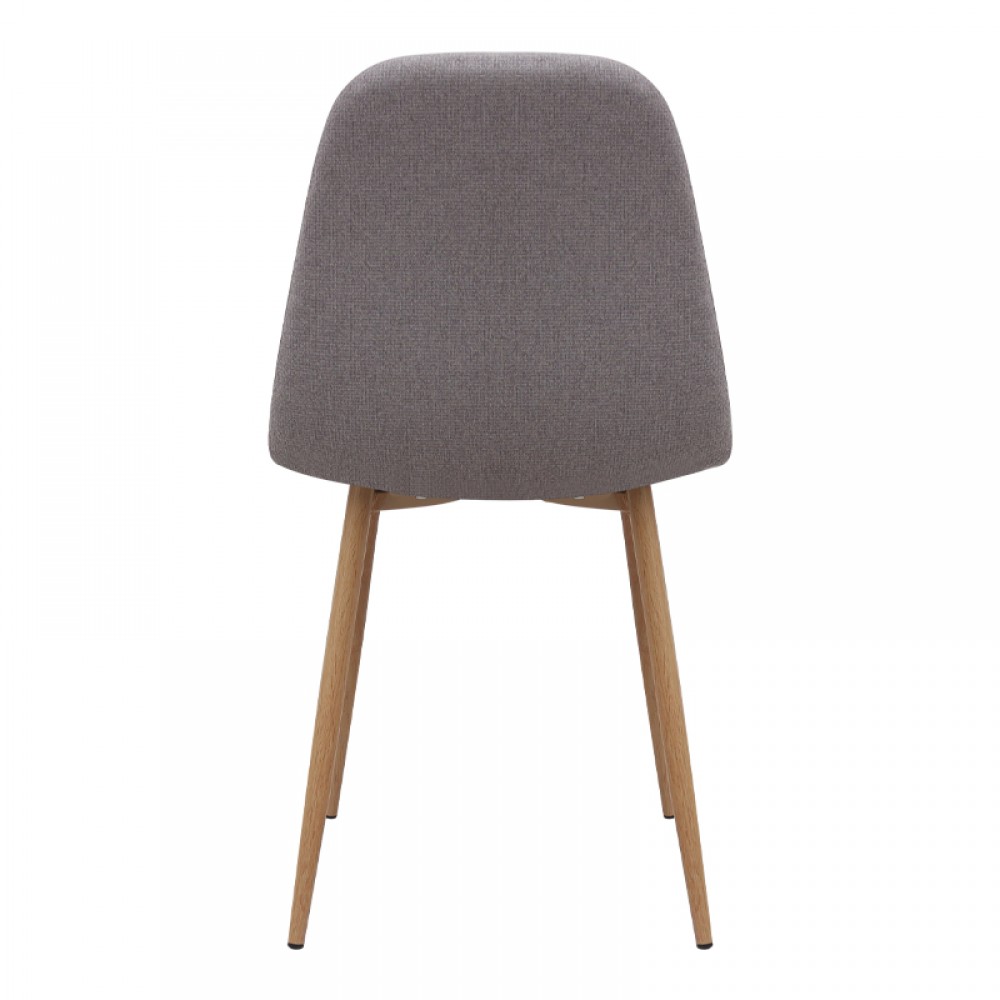 Καρέκλα τραπεζαρίας Iris Megapap μπεζ ύφασμα - μεταλλικό φυσικό πόδι 43x50x85εκ.