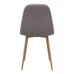 Καρέκλα τραπεζαρίας Iris Megapap μπεζ ύφασμα - μεταλλικό φυσικό πόδι 43x50x85εκ.