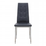 Καρέκλα τραπεζαρίας Rosa Megapap μαύρο PU - μεταλλικό πόδι χρωμίου 41x48x98εκ.