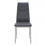 Καρέκλα τραπεζαρίας Rosa Megapap γκρι PU - μεταλλικό πόδι χρωμίου 41x48x98εκ.