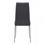 Καρέκλα τραπεζαρίας Rosa Megapap γκρι PU - μεταλλικό πόδι χρωμίου 41x48x98εκ.
