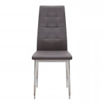 Καρέκλα τραπεζαρίας Rosa Megapap καφέ PU - μεταλλικό πόδι χρωμίου 41x48x98εκ.