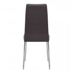 Καρέκλα τραπεζαρίας Rosa Megapap καφέ PU - μεταλλικό πόδι χρωμίου 41x48x98εκ.