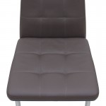 Καρέκλα τραπεζαρίας Rosa Megapap καφέ PU - μεταλλικό πόδι χρωμίου 41x48x98εκ.