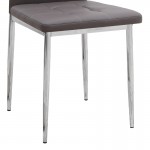 Καρέκλα τραπεζαρίας Rosa Megapap καφέ PU - μεταλλικό πόδι χρωμίου 41x48x98εκ.