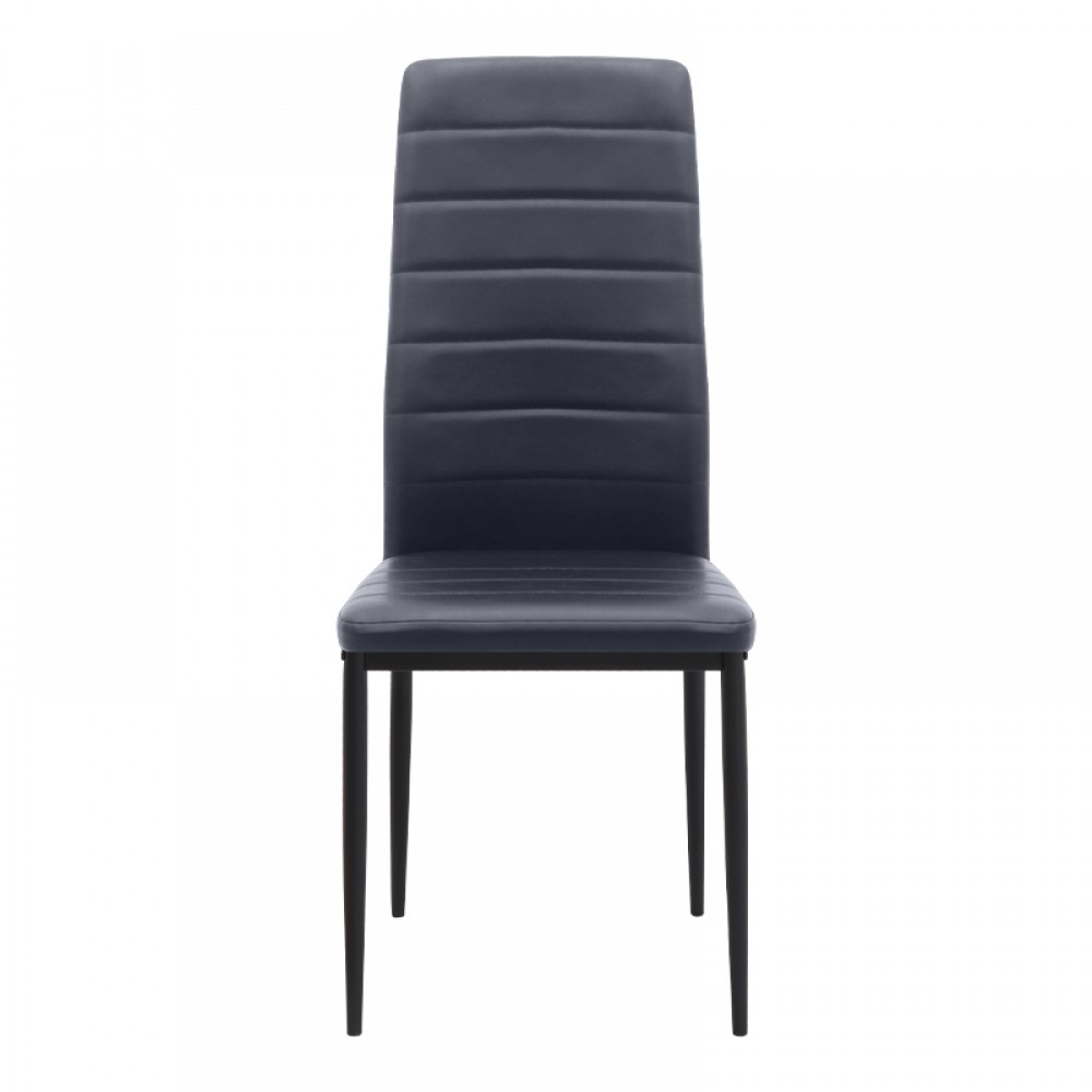 Καρέκλα τραπεζαρίας Rosa Megapap μαύρο PU - μεταλλικό μαύρο πόδι 40x52x96εκ.