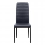 Καρέκλα τραπεζαρίας Rosa Megapap μαύρο PU - μεταλλικό μαύρο πόδι 40x52x96εκ.