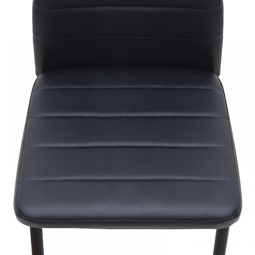 Καρέκλα τραπεζαρίας Rosa Megapap μαύρο PU - μεταλλικό μαύρο πόδι 40x52x96εκ.