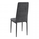Καρέκλα τραπεζαρίας Rosa Megapap γκρι ύφασμα - μεταλλικό μαύρο πόδι 41x51x96εκ.