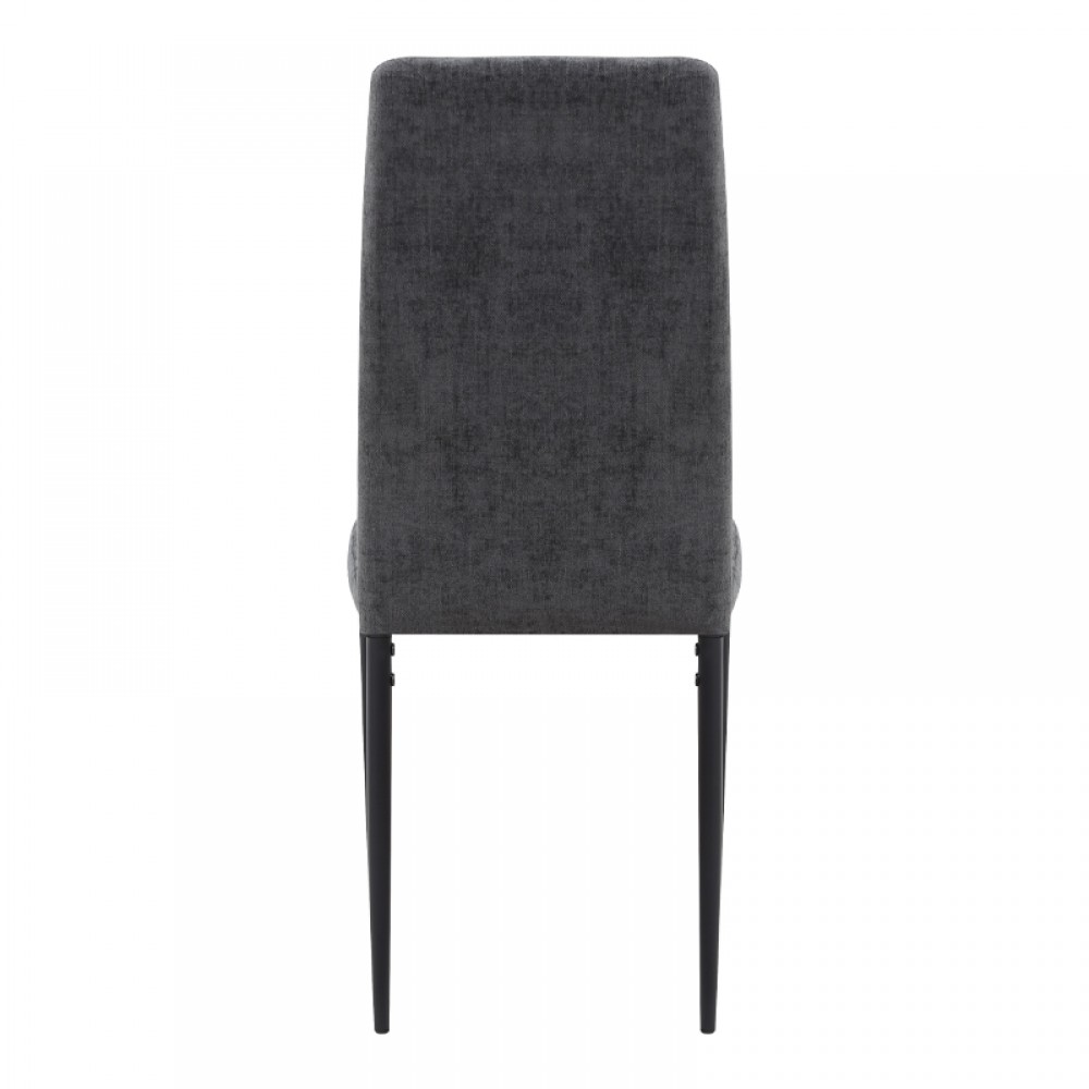 Καρέκλα τραπεζαρίας Rosa Megapap γκρι ύφασμα - μεταλλικό μαύρο πόδι 41x51x96εκ.