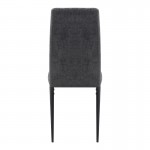 Καρέκλα τραπεζαρίας Rosa Megapap γκρι ύφασμα - μεταλλικό μαύρο πόδι 41x51x96εκ.