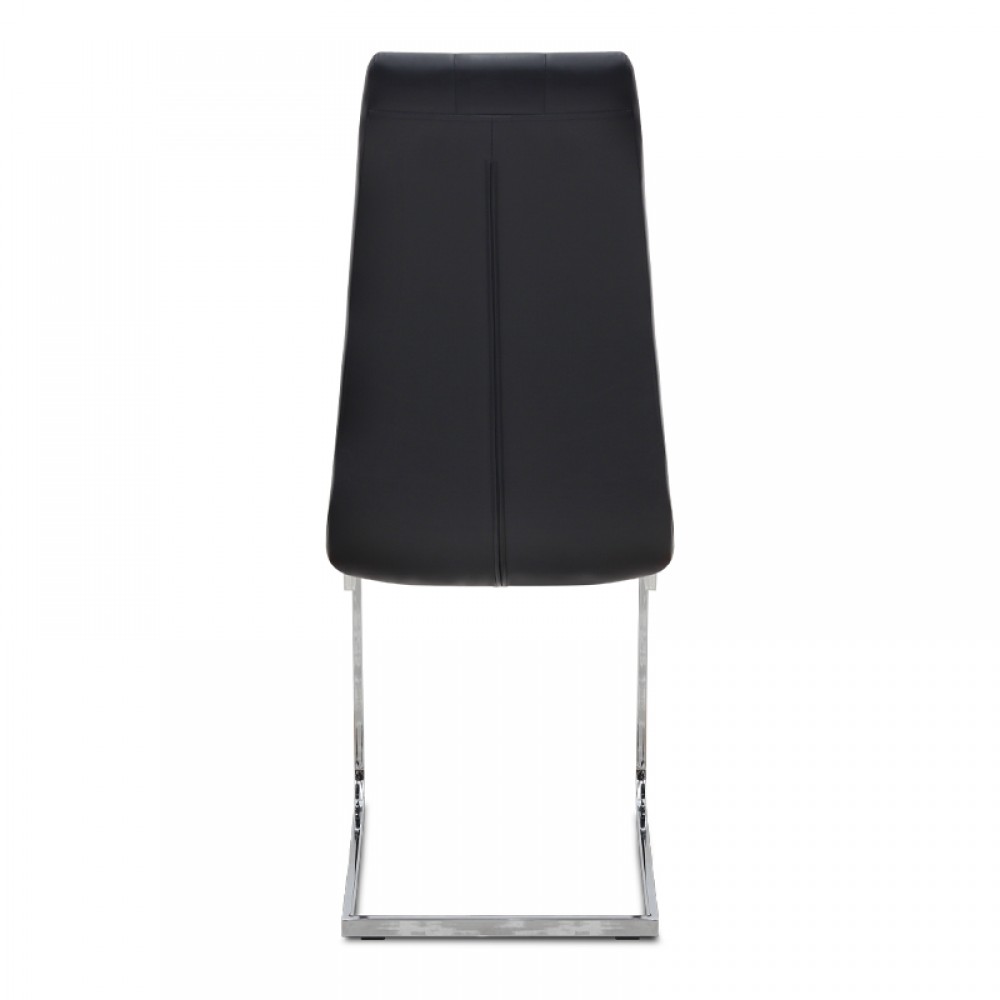 Καρέκλα τραπεζαρίας Vela Megapap μαύρο PU - μεταλλική βάση χρωμίου 41x61x107εκ.