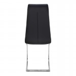 Καρέκλα τραπεζαρίας Vela Megapap μαύρο PU - μεταλλική βάση χρωμίου 41x61x107εκ.