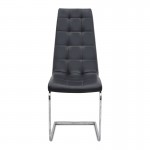 Καρέκλα τραπεζαρίας Vela Megapap μαύρο PU - μεταλλική βάση χρωμίου 41x61x107εκ.