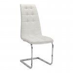 Καρέκλα τραπεζαρίας Vela Megapap λευκό PU - μεταλλική βάση χρωμίου 41x61x107εκ.