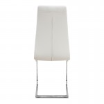 Καρέκλα τραπεζαρίας Vela Megapap λευκό PU - μεταλλική βάση χρωμίου 41x61x107εκ.