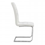 Καρέκλα τραπεζαρίας Vela Megapap λευκό PU - μεταλλική βάση χρωμίου 41x61x107εκ.